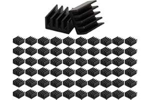 VISSQH 60pcs Small Mini Heatsink Kit, Mini Cooler Aluminum Heat Sink for Cooling VRM Stepper Driver MOSFET VRam Regulators (8.8mmx8.8mmx5mm)