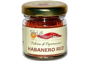 SFIZIDICALABRIA.COM PRODOTTI TIPICI CALABRESI HABANERO RED SAVINA Polvere Peperoncino Puro PICCANTE MEDIO Il Più Piccante degli Habanero, VASO VETRO 15g Prodotto in Calabria