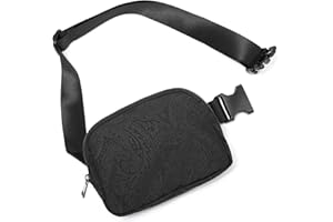 ODODOS Unisex Mini Belt Bag with Adjustable Strap Fanny Pack Small Waist Pouch for Workout Running Traveling Hiking, Black, Paisley