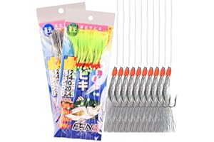 GAIZOIHIUM 2 packs Sea Fishing Tackle Fluorescent Light Glitter Flasher Tinsel Mackerel Feathers for Fishing Expert Fishing Accessories Lures for Mackerel, Pollock, Cod, Herring, Bass， Saury， Hairtail