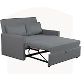 Lourini 2 Seater Sofa Bed, Convertible Folding Sofa Bed, Double Double Sofa Bed 132 cm, Removable and Extendable, Two Seaters
