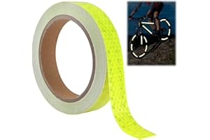 QTMMC Reflective Warning Tape Yellow High Visibility Safety Sticker 2cm x 10M Self-Adhesive Outdoor Waterproof Night Tape Roll Strip for Bikes, Motorcycles, Helmets, Backpacks