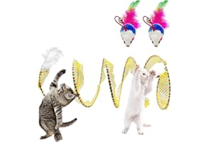 FINEASY Túnel para Gatos, Túnel Plegable con Pompón y Campanas, Tunel Gato en Forma de S, Juguete Interactivo Gato Amarillo, para Gatito Cachorro de Conejo Pequeños Animales Gatito (Amarillo)