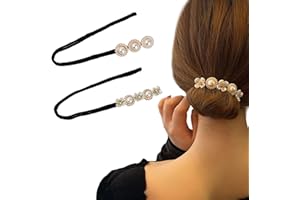 GRANVOO 2 Pièces Chignon Magique Bandeau Chignon, Coiffure Donut Bun Maker, Accessoire Bun Chignon, Fabricant de Chignon de Cheveux Accessoire, Fabricant de Chignons en Forme pour Femmes et Filles