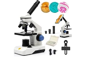 SWIFT Microscopio SS121 100X-2000X per bambini Studenti adulti, con adattatore per telefono, set di diapositive per microscopio