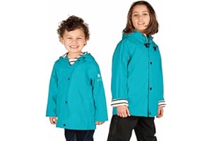 Breizh Ocean - Ciré, Imperméable Enfant, Création Française ELVEN Mixte Garçon ou Fille - Impermeable Enfant Intérieur Rayé Style Marinière avec Capuche - Manteau Garcon ou Fille de 1 à 14 ans