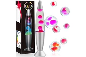 AONESY LED Liquid Motion Lamps 13.5''Colour Changing White Liquid & Pink Wax Lamps for Adults Kids Gift for Christmas Birthday Mood Light for Bedroom Home Decor