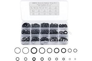 NEWOUTSET 300 Piezas Juntas Tóricas de Goma Negras, Juego de Surtido de Anillos Tóricos, Arandelas de Sellado Espaciadores de Juntas de Caucho para Sellado Arandela Fontanería - 18 Tamaños