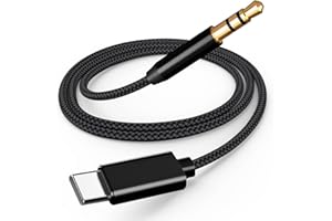 Avigers Câble USB C vers 3,5mm Jack 1.2M, Adaptateur de Cable de Voiture Auxiliaire Jack 3,5 mm, Compatible avec Galaxy S21 S20 Ultra Note20, iPad, P40 P30 P20, OnePlus, Maison/Voiture Stéréo