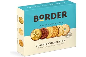 Border Biscuits - Classic Sharing Pack Gift Box - Premium Cookies - Includes Viennese Whirls, Butterscotch Crunch, Shortbread Rings & Much More, 400g