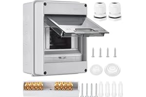 ERSHIPING Coffret Electrique Etanche Exterieur IP65, Boîte de Distribution 5 Modules, Boite de Boitier Etanche Electrique, Boitier de Jonction, Armoire de Contrôle ABS de Surface en Plastique
