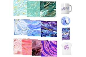 ‎LUCKIGUCK LUCKIGUCK Infusible Transfer Ink Sheets Unschmelzbare Transfer-Tintenblätter, Farb- und Mustertransferfolie (Marble)