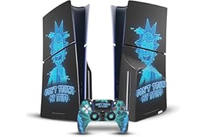 Head Case Designs sous Licence Officielle Rick and Morty Don't Touch My Stuff Graphiques Vinyle Autocollant De Jeu Peau Compatible avec Sony PS5 Slim Disc Edition Console & DualSense Controller
