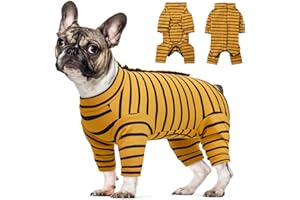 Kuoser Traje de recuperación para perro, body de manga larga para cachorros, camisa para después de la cirugía, para protección de heridas y enfermedades de la piel, pijama para mascotas, alternativa