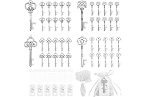 GEERDAN 40pcs Bomboniere Matrimonio Chiave Apribottiglie, Regali per Matrimonio Decorazioni Baby Shower per Ospiti Feste Banchetti Bar Forniture (Argento Antico)