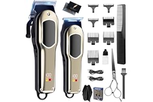 KIMIGO Tondeuse Cheveux Hommes,Tondeuse à cheveux professionnelle,Tondeuse Cheveux et Barbe,kit de coupe de cheveux,Affichage LED,Pour le soin des cheveux et de la barbe,pour hommes et familles