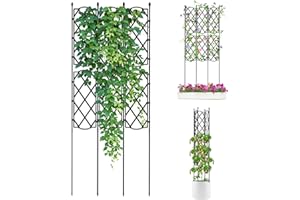 Garden Trellis for Climbing Plants, Deaunbr Plant Support Obelisk Trellis Garden Trellises for Vines, Flowers Stands, Raised Bed, Outdoor & Indoor Potted Plants, Tomato, Rose, Cucumber, Pea, Clematis
