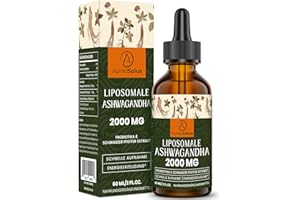 ‎AUREASALUS AureaSalus Liposomale Ashwagandha Tropfen 2000 mg, reiner natürlicher Ashwagandha Extrakt, bereichern Probiotika und schwarzen Pfefferextrakt (60.00 ml (1er Pack))