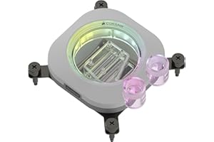 Corsair iCUE LINK XC7 RGB ELITE CPU Water Block - Transparent Flow Chamber - 24 RGB LEDs - Fits Intel® LGA 1700, AMD® AM5 and older - White
