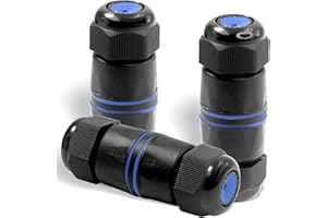 VCELINK RJ45 Accoppiatore Impermeabile Cat6/Cat5E/Cat5 Più Piccolo, Connettori RJ45 Femmina Femmina per Cavi Ethernet all'Aperto, Prolunga per Cavo LAN di Rete IP67, 3 Pezzi