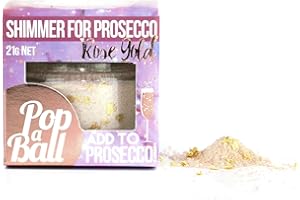 Popaball Drink Shimmer Rose Gold Raspberry Flavour | 1 x 21 Grams | Prosecco, Gin, Mocktail & Cocktail Making Gifts | Gift Set Ideas for Her, Hampers & Hen Parties