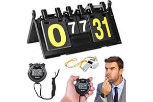 CRESBEL Anzeigetafel: Tragbare Flip Sport Anzeigetafel, 0-99 Sport Flip Anzeigetafel, Anzeigetafel mit Elektronische Stoppuhr, Digital Scoreboard, Anzeigetafel Sport, Anzeigetafel Für Badminton, Fußball