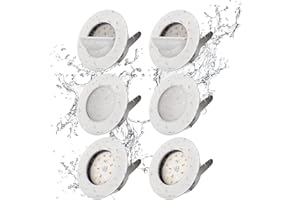 6 Spots LED Encastrables Blanc pour Salle de Bain, Wowatt IP44 Spot Encastrable LED Étanche Extra Plat 6W LED 2800K Blanc Chaud Équivaut 50W Ampoule Halogène 220V LED Spot Douche 540lm Non Dimmable