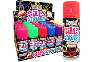 AbbeyShake Silly String Party 200ml Spray for Birthday Wedding Celebration Crazy Streamer - Pack of 6 cans