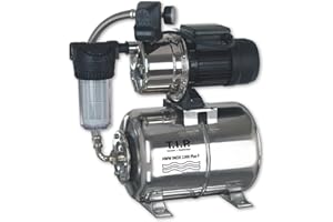 T.I.P. HWW 1300 Circuit d'Eau Domestique en Inox Avec Préfiltre Débit de 4350 l/h Hauteur de Refoulement max 50 m Puissance 1200 Watts Cuve de Pression en Inox Capacité de 22 l Couleur Argent Noir