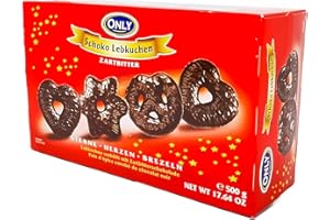 Gunz Only Gingerbread with Dark Chocolate Stars, Hearts & Pretzels 500g Christmas Present Lebkuchen