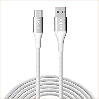 URBN Type-C USB 3 Amp Fast Charging Data and Sync Cable Extra Tough Quick Charge 18W Compatible (4 Feet) 1.2M - White