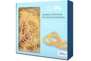 RAYLU PAPER - Elastici in Gomma Naturale al 100%, Anelli Elastici Riutilizzabili per Ufficio e Casa (80 Ø x 2 mm, 100g)