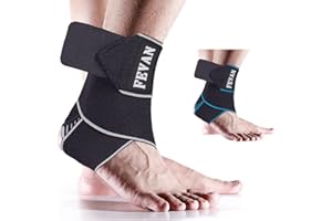 FEVAN Antypoślizgowe Sportowo Regulowane Sportowa, Zapalenie Powięzi Podeszwy - Stabilizująca Stabilizująca Stójka na Siatkę (Czarny/Szary)