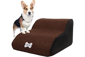 WGYTECH Hundetreppe Haustiertreppe Katzentreppe 2 Stufen für Sofa Bett Waschbar&rutschfest Abnehmbarer Bezug Hunderampe für Bett| Sofa| Couch| Auto für Hunde und Katzen