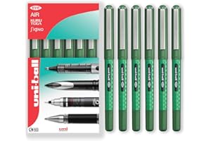 uni-ball EYE - UB-157D Liquid Ink Rollerball Pens - 0.7mm Nib - In Gift Box (Pack of 6, Green)