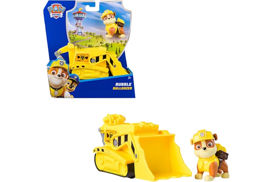 Paw Patrol, Rubble’s Bulldozer Toy Truck with Collectible Action Figure, Sustainably Minded Kids’ Toys for Boys & Girls Aged 3 and Up