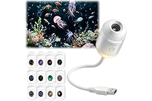 Eroshoo USB 2-i-1 Galaxy Starry Star-projektorlampa med 12 Färgdiabilder
