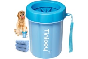 Tinioey Dog Paw Cleaner for Dogs, Dog Paw Washer, Pet Paw Cleaner Muddy Paws Cleaner, Dog Foot Cleaner (with 3 Absorbent Towels), Dog Walking Accessories Dog Gifts