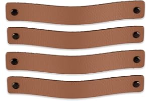 Brute Strength - Poignées en cuir pour meubles - Taupe - 4 pcs - 20 x 2,5 cm - Poignée de meuble, Poignée de porte pour cuisine, salle de bain, armoires, commode, bois
