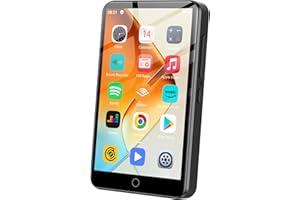 Reproductor MP3 ZAQE de 80 GB con Bluetooth y WiFi, Reproductor MP4 con Pantalla táctil de 4,0 Pulgadas, Reproductor MP3 Android portátil con Spotify, Audible, Amazon Music, Deezer (Negro)