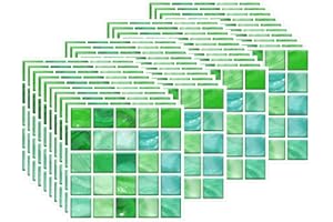FBBULES 40PCS Tile Stickers, PVC Self-Adhesive On Tile Peel Stick Wallpaper Waterproof Wall Tiles Transfers Decor for Living Room Kitchen Mosaic Style Green (10 x 10cm / 4 x 4 inch)