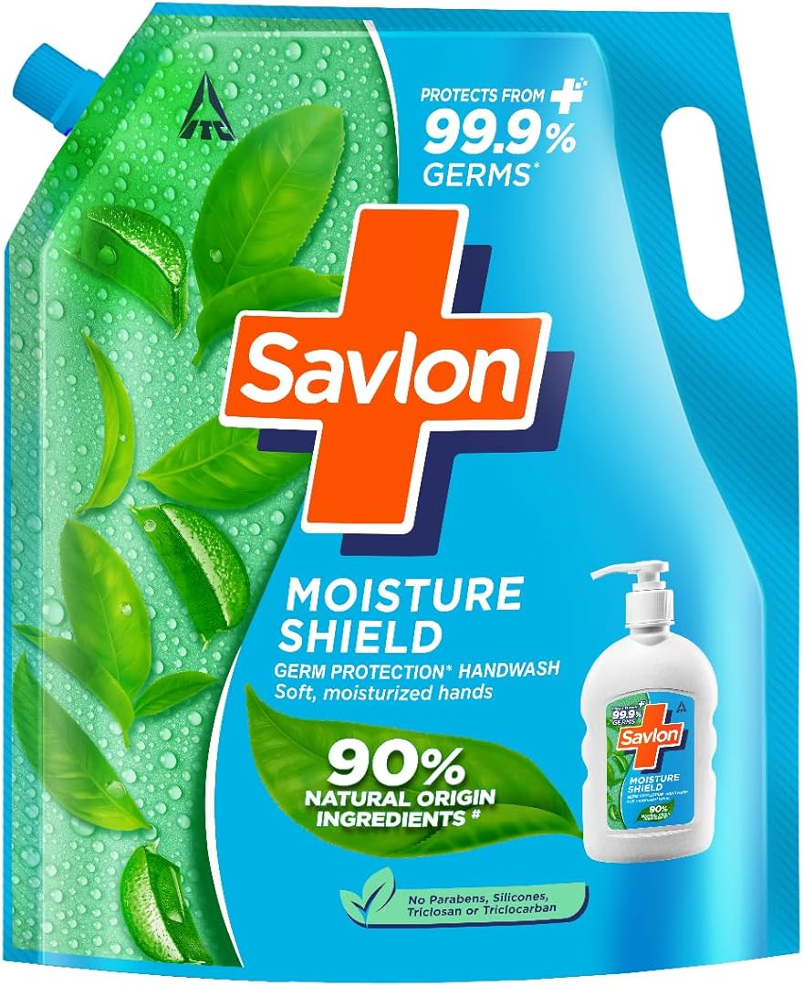 Savlon Moisture Shield Germ Protection Liquid Handwash Refill Pouch, 1.3L | For Soft Moisturized Hands