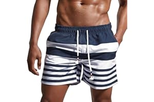 Danfiki Traje de Baño Hombre Shorts de Secado Rápido Bañador Corto para Playa Navegar Forro de Malla Color Degradado