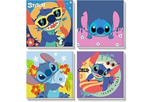 SENQAO Framed Paint by Numbers for Adults Kids Beginners - 4 Pack Cartoon Paint by Numbers for Kids Ages 8-12, Kids Paint by Number Kits on Canvas, DIY Oil Painting Acrylic Art Crafts, 8x8in