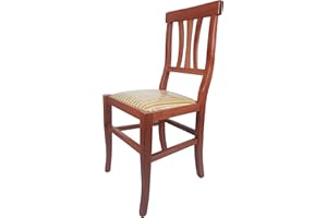 SEDAM SRL Sedia Arte Povera, Qualità TOP, diverse sedute e colorazioni, ORDINE MINIMO 2 PEZZI (Ciliegio, Imbottita Gialla)