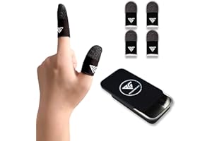 Progameplays Fingerhüllen für Gaming, Pubg Cod Handy, atmungsaktiv, Anti-Schweiß, Anti-Trockenheit, Gaming-Telefon-kompatibel, Ultra-empfindliche Fingerhandschuhe (Stahlgehäuse Hybrid)