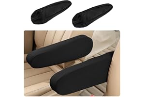 TEAAHA 2 PCS Car Armrest Cover Elastic Fabric Car Front Seat Arm Rest Cover , Universal Replacement Center Console Lid Armrest Cover Skin Protectors Car Interior Accessories for Car Suv Truck and Van(Black)