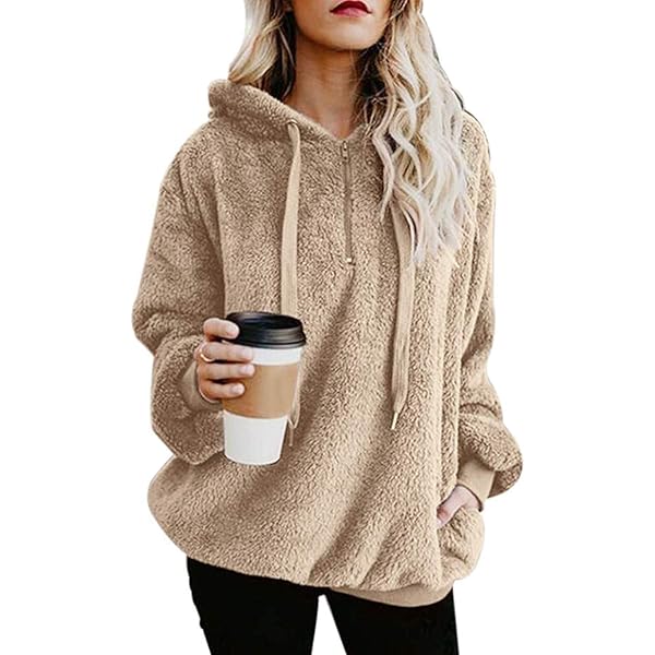 Sportieve teddy fleece jas met ritssluiting - Bruin - Maat 40-64