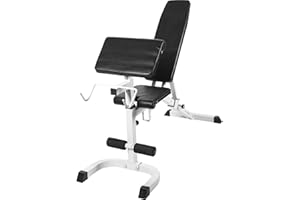 GORILLA SPORTS® Banc de Musculation - Dossier Réglable, avec Bureau Curl et Support, Capacité de Charge 250 kg - Banc Incliné, Banc d'Entraînement, Multifonction, Corps, Abdominaux, Plat, Fitness, Gym