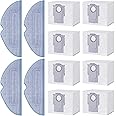 oGoDeal Accessory Set for Roborock S7 MaxV Ultra / S7 Pro Ultra, 8 Dust Bags, 4 Mop Cloths Cloths, Replacement Parts Robot Vacuum Cleaner Accessories